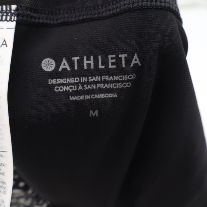 Athleta Mens High Waist Bikini Bottom Medium Black White Dotted Abstract Swim