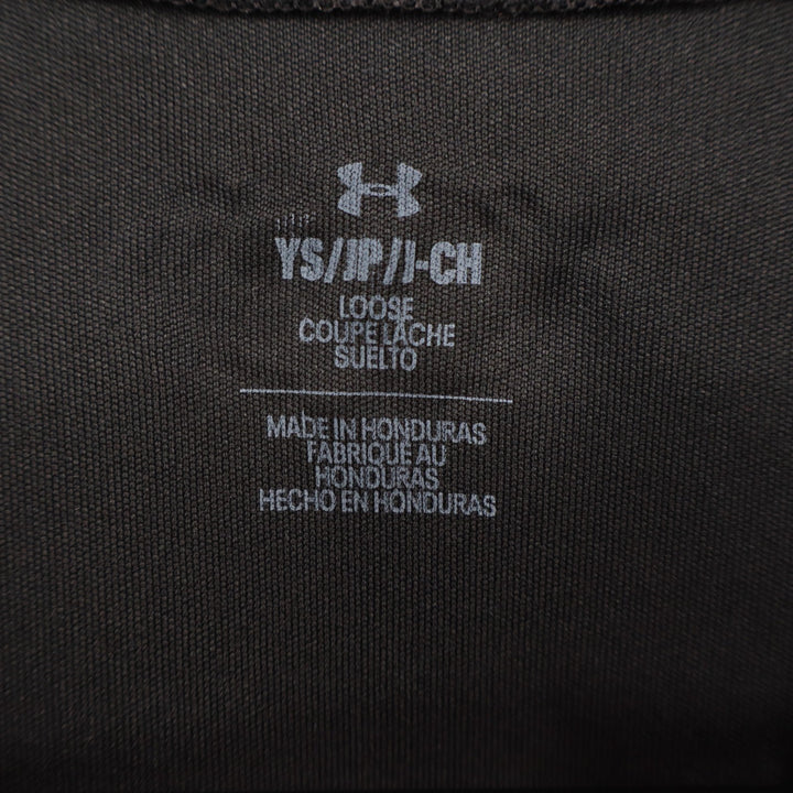 Under Armour Boys Youth Small Black Graphic Logo Short Sleeve Athletic Tee