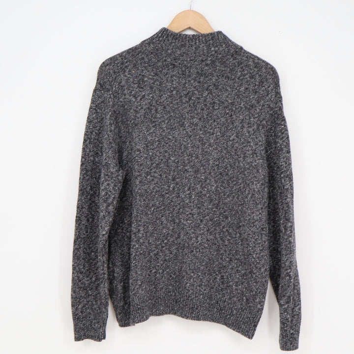 Croft & Barrow Mens XL Gray Marled Quarter Zip Pullover Sweater Mock Neck Knit