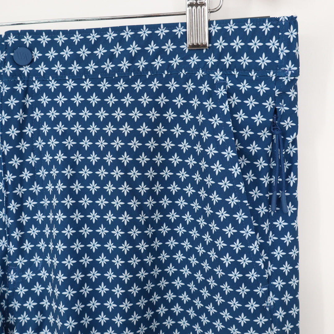 VRST Mens Resort Short 6" Deep Denim Print Blue Floral Stretch Relaxed Fit L