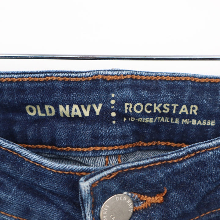 Old Navy Rockstar Skinny Jeans Womens 10 Dark Wash Distressed Ripped Mid Rise