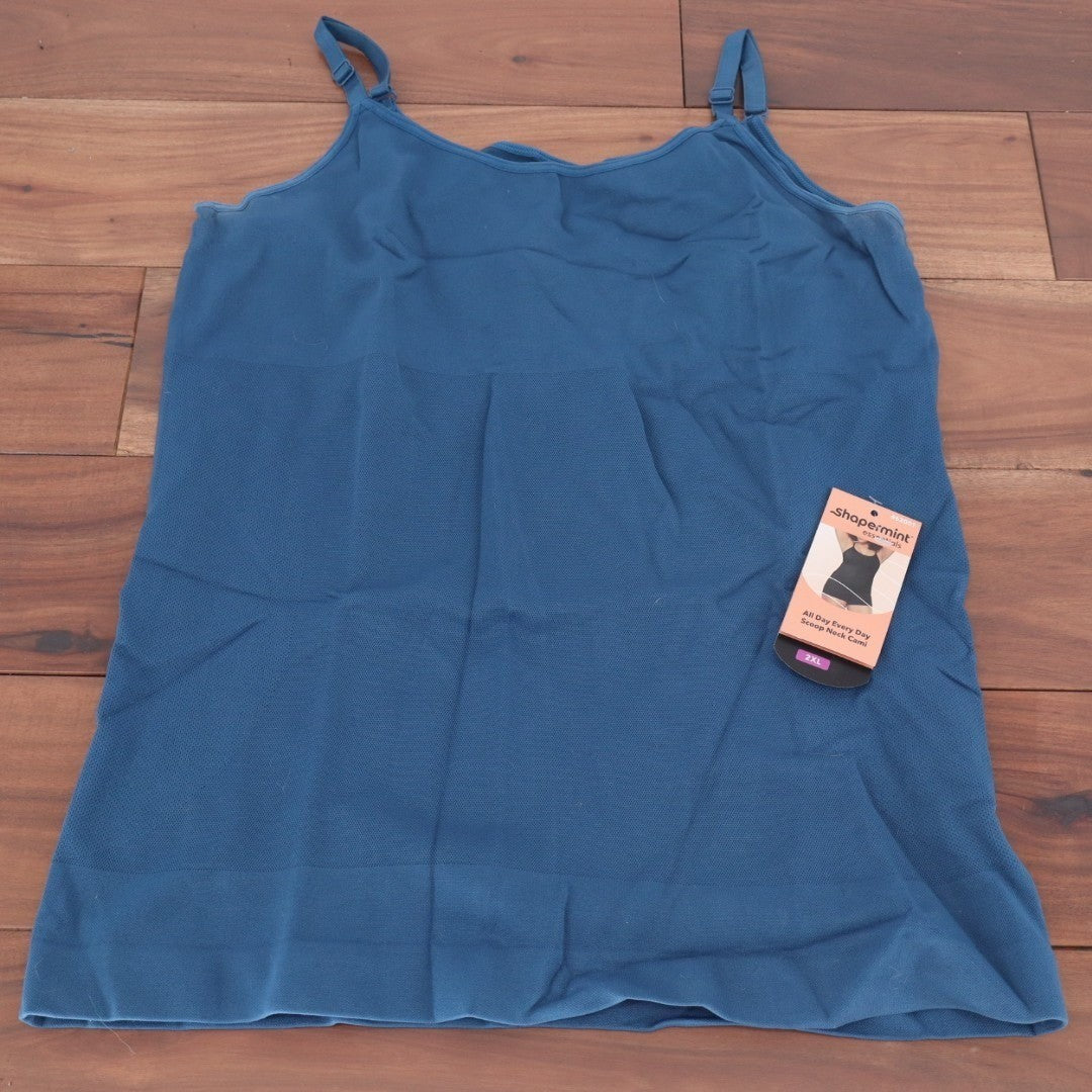 Shapermint Essentials All Day Every Day Scoop Neck Cami Women 2XL Blue Shapewear