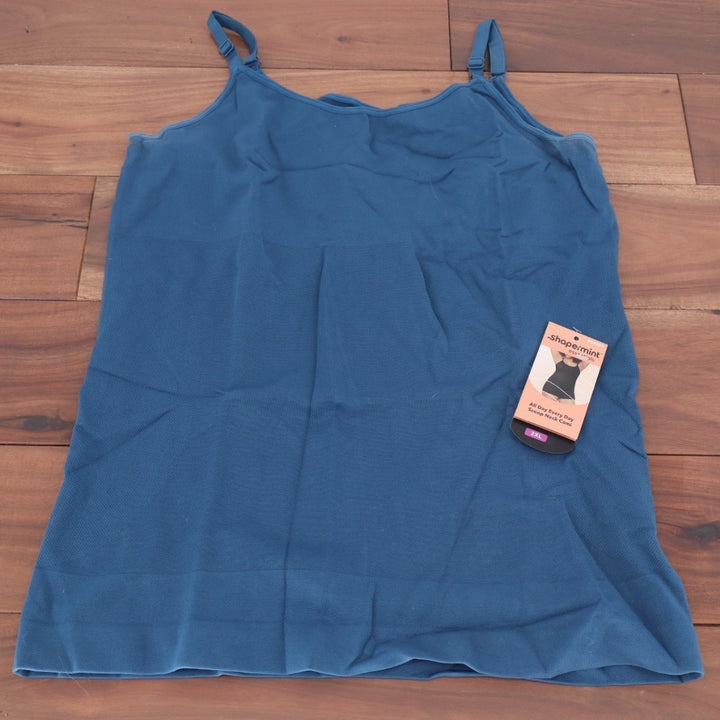 Shapermint Essentials All Day Every Day Scoop Neck Cami Women 2XL Blue Shapewear