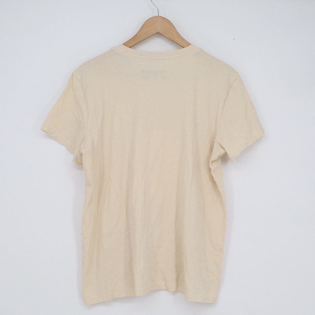 Life is Good Womens Large Crusher Tee Cream Chocolate Lab Graphic T-Shirt Cotton