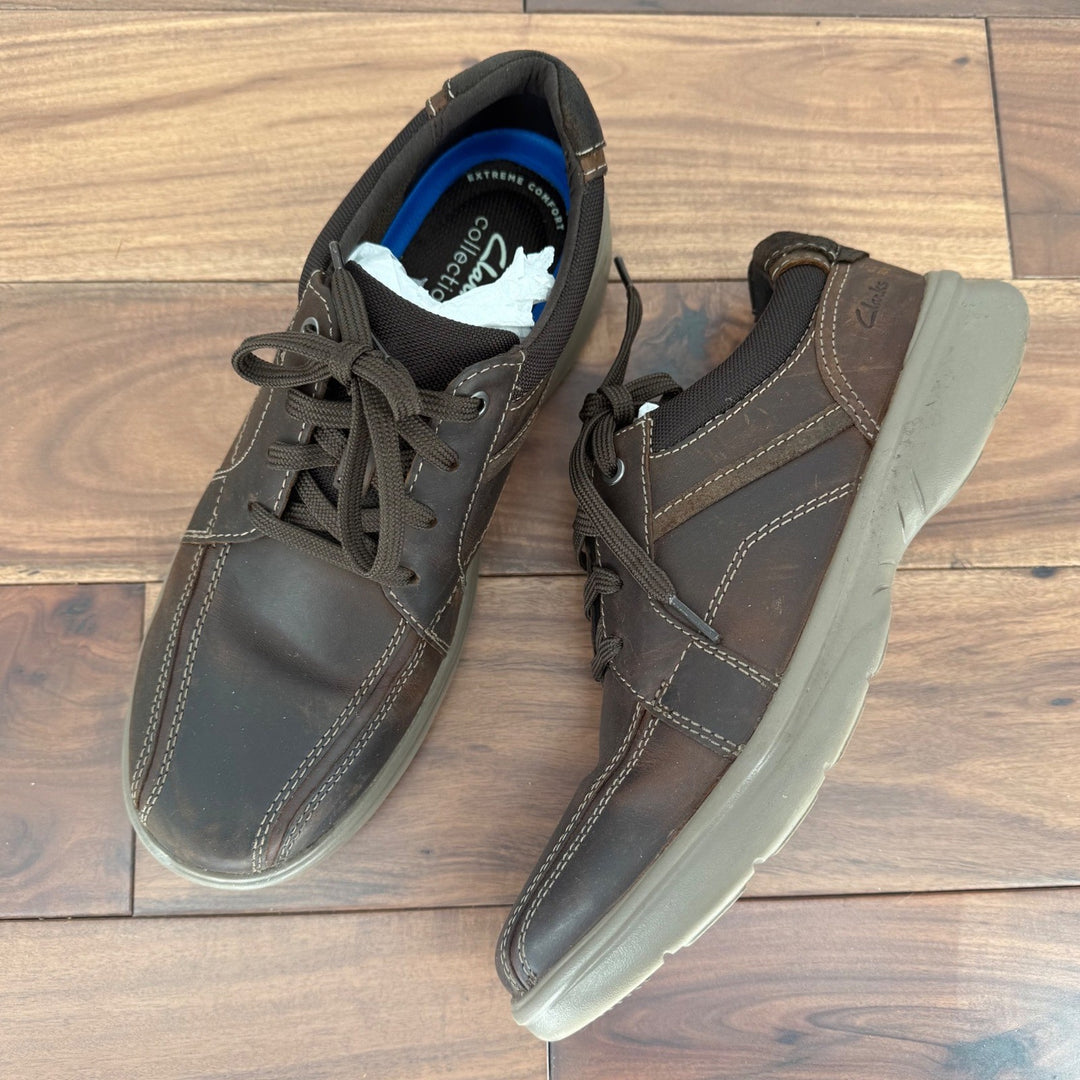 Clarks Bradley Walk Leather Casual Dress Comfort Brown Lace Up Shoes