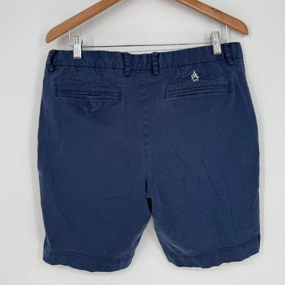 B. Braddy Mens Shorts Size 33 Blue Chino Casual Flat Front