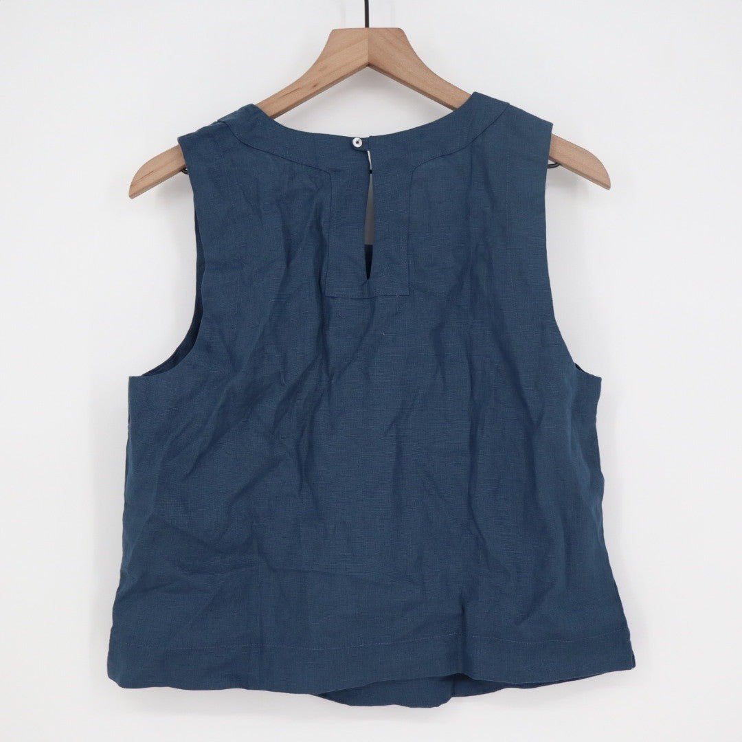American Giant Linen Sleeveless Navy Blue Tank Top Size M