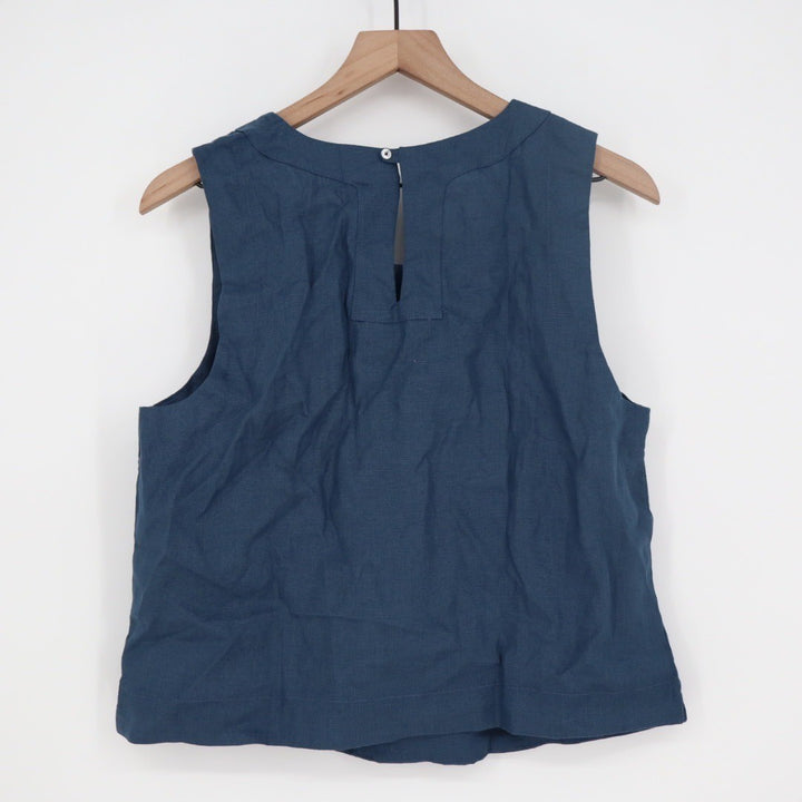 American Giant Linen Sleeveless Navy Blue Tank Top Size M