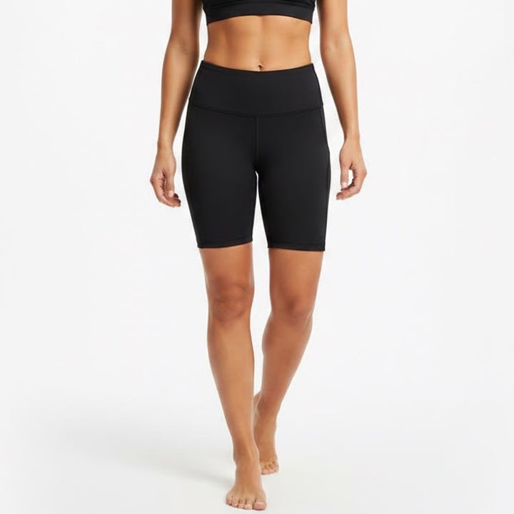 All In Motion Athletic Shorts Womens Medium Black Stretch High Waist Mid Rise