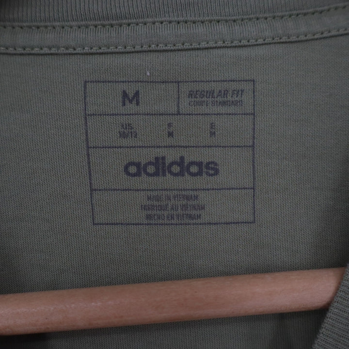 Adidas Boys Olive Green Long Sleeve Graphic Logo T-Shirt Size M 10/12