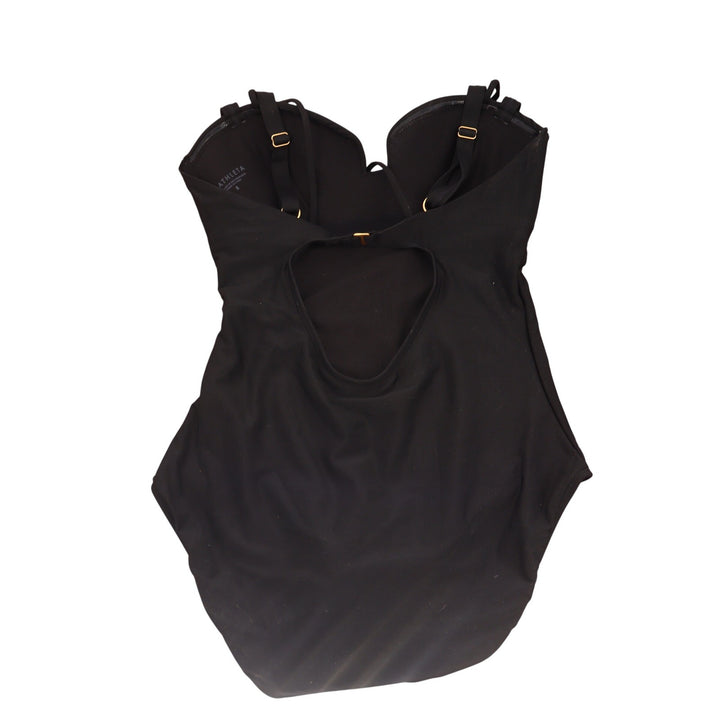 Athleta One Piece Swimsuit Women's S Sweetheart Cutout Black Ruched Excellent