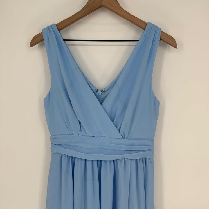 Lulus Thoughts Of Hue Light Blue Surplice Maxi Dress Size S