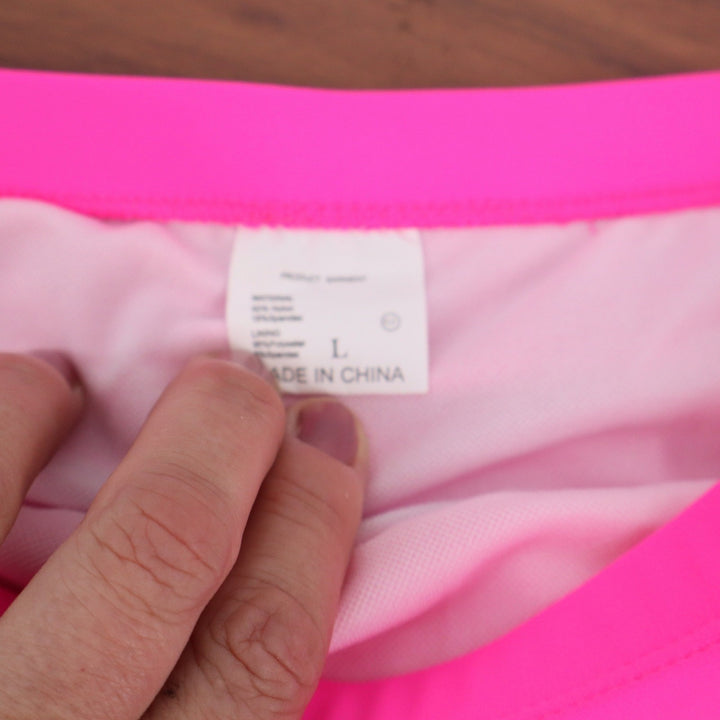 Neon Pink High Cut Bikini Bottoms High Waisted Swim Briefs Large Solid Pink