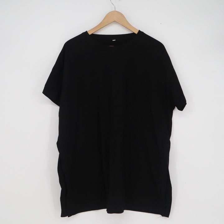 Black Short Sleeve Crew Neck T-Shirt Relaxed Fit Cotton Blend XL
