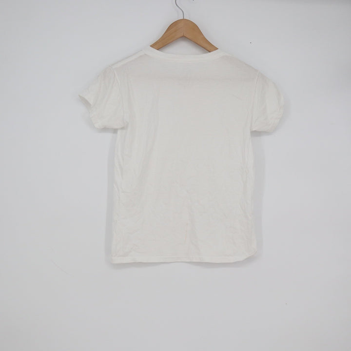 Fruit of the Loom White Cotton Crewneck T-Shirt Youth Medium 10-12 Solid Basic
