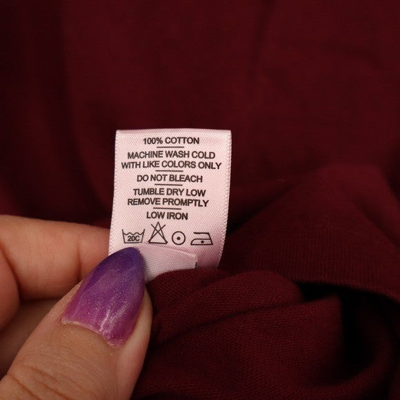 American Giant Long Sleeve Pocket Tee Men Large Maroon Cotton Crew Neck Everyday
