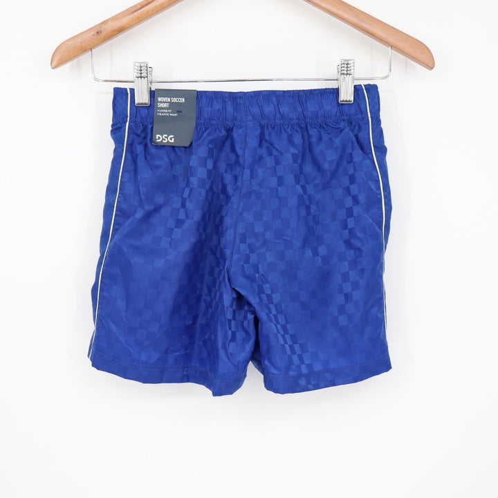 DSG Youth Woven Soccer Shorts Blue Checkerboard Performance Size S 8-9