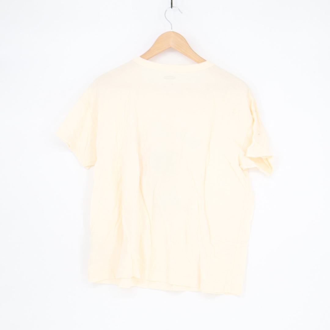 Old Navy T-Shirt Womens Large Beige Bah Hum Pug Graphic Short Sleeve Crew Neck