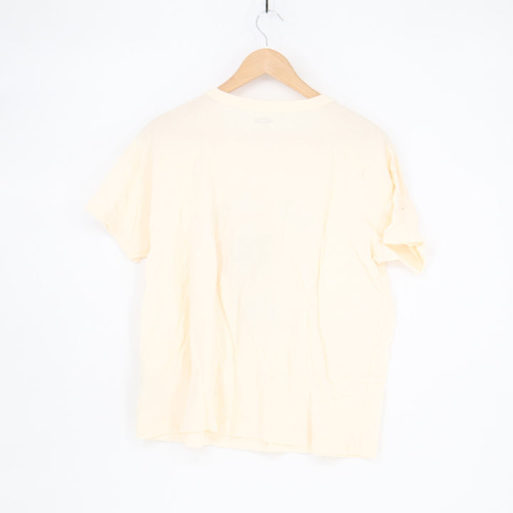 Old Navy T-Shirt Womens Large Beige Bah Hum Pug Graphic Short Sleeve Crew Neck