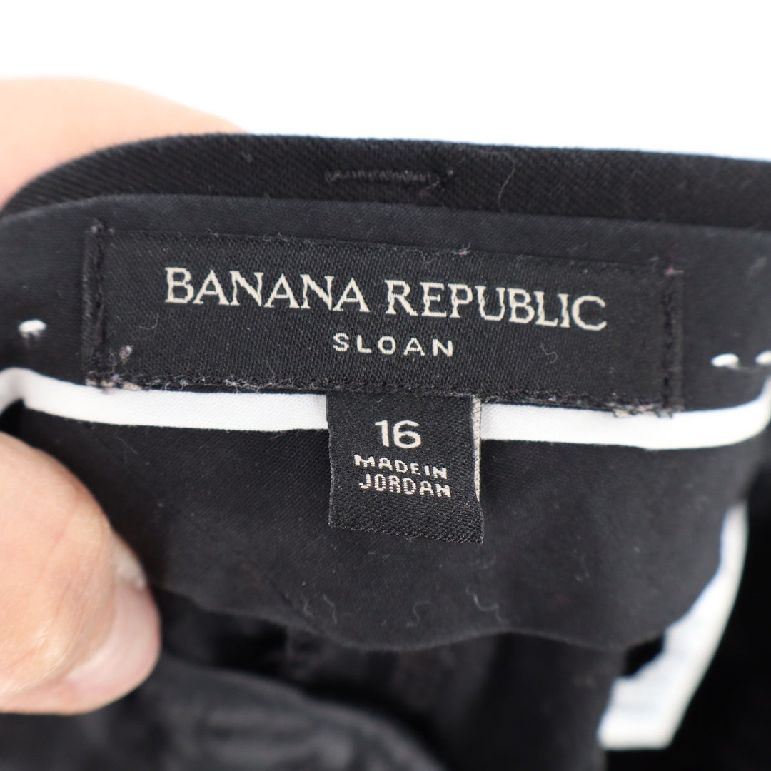 Banana Republic Sloan Black Slim Tapered Cropped Dress Pants Womens Size 16