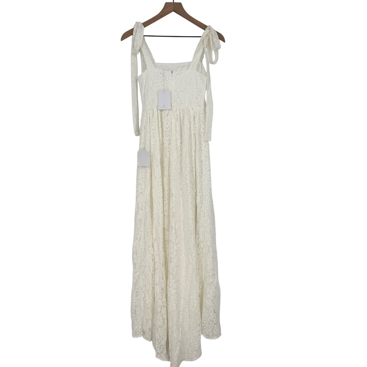 Lulus Radiant Romance White Lace Tie-Strap Maxi Dress Size XS