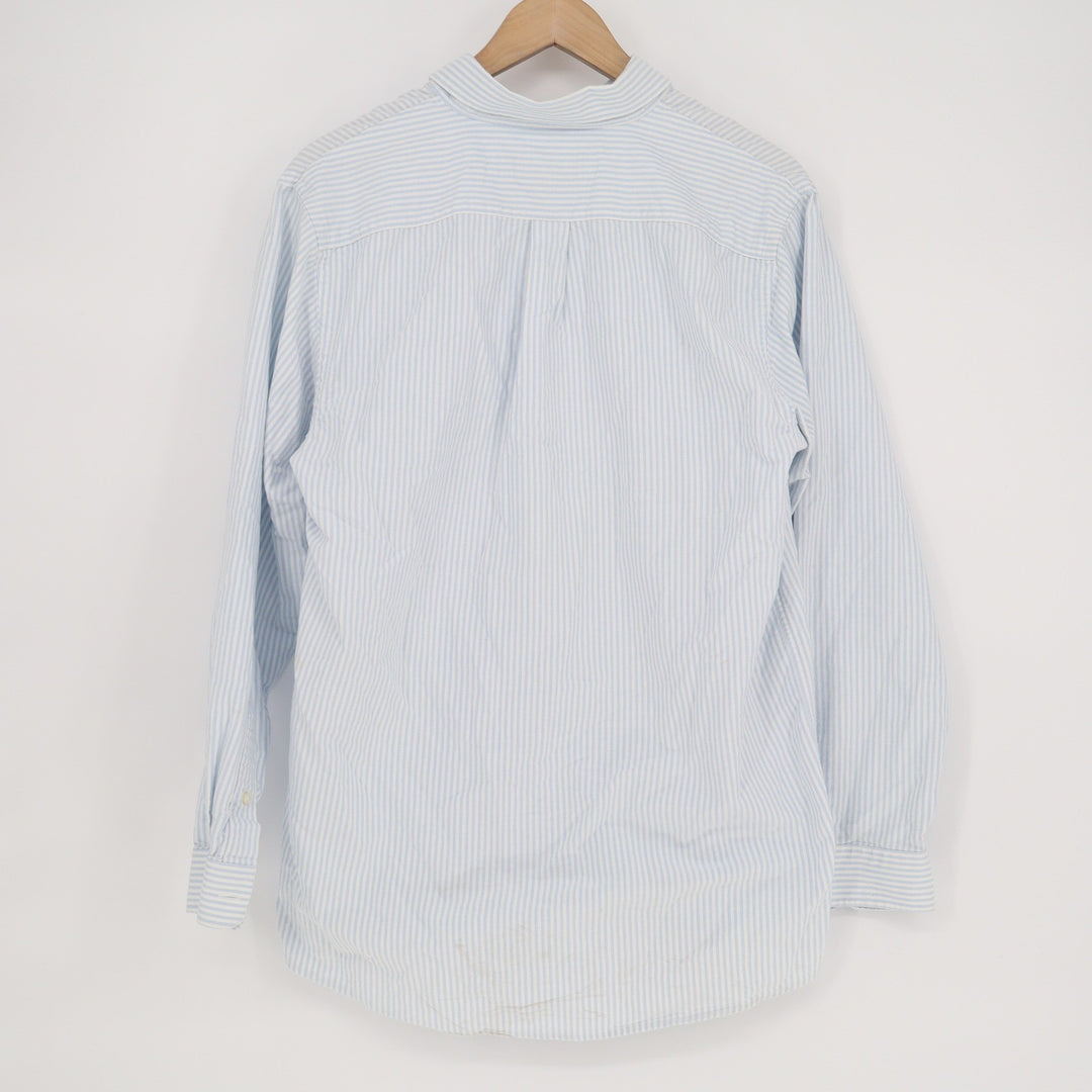 Vineyard Vines Mens XL Blue White Striped Whale Shirt Cotton Button Down Oxford