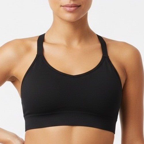 Under Armour Women's Small Black Seamless Adjustable Strap Essentials Sports Bra