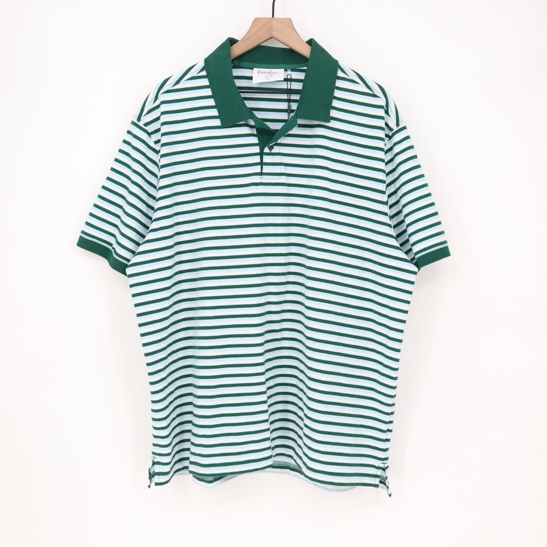 Walter Hagen Clubhouse Stripe Pique Polo Mens XXL Blue Green Golf Shirt