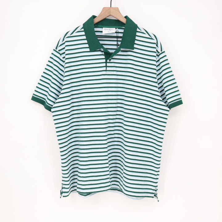 Walter Hagen Clubhouse Stripe Pique Polo Mens XXL Blue Green Golf Shirt