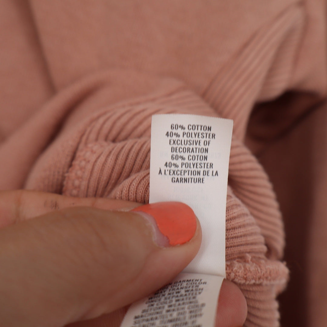 Aerie Oversized Crewneck Sweatshirt Dusty Rose Pink Ribbed Side Panels S