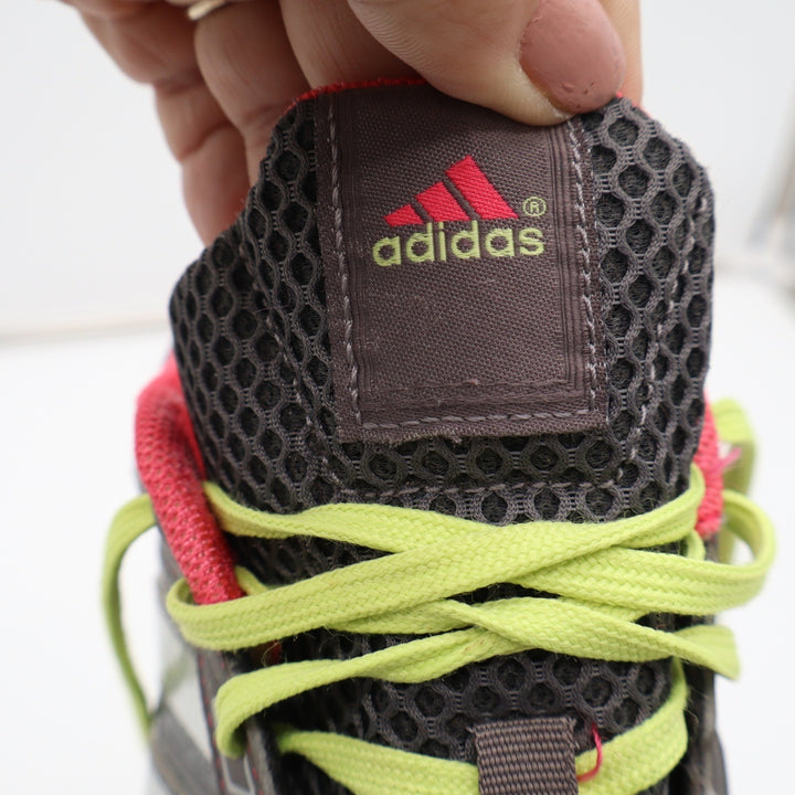 Adidas Womens Running Shoes Grey Red Lime Green Low Top Sneakers Size 10