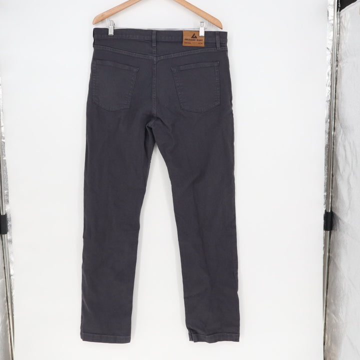 American Giant Roughneck Straight Jeans Mens 34x32 Charcoal Gray Canvas Mid Rise