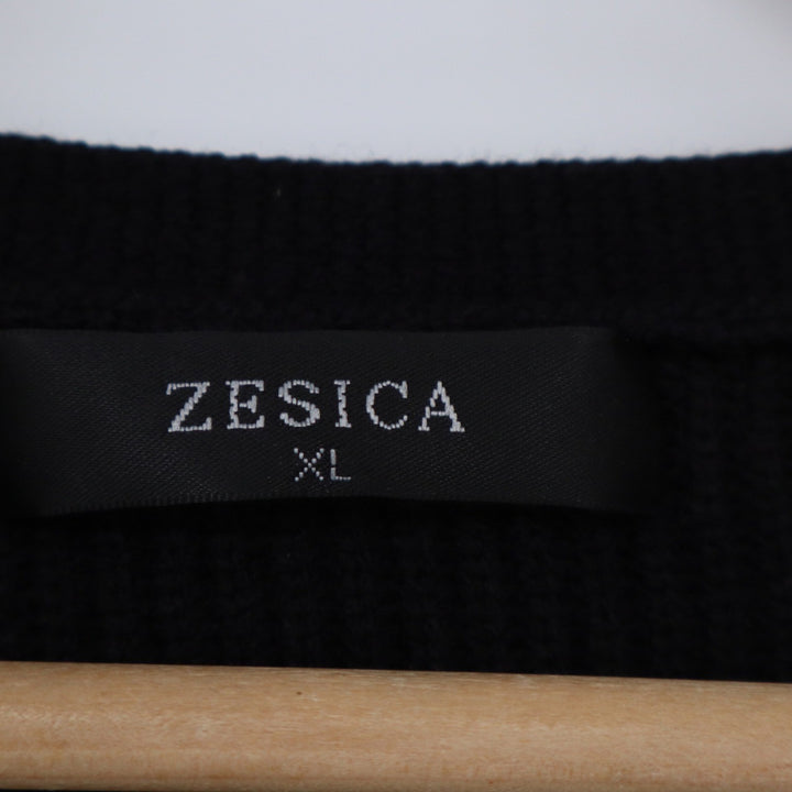 ZESICA Black Ribbed Knit V-Neck Button Front Midi Cardigan Dress XL Gold Buttons
