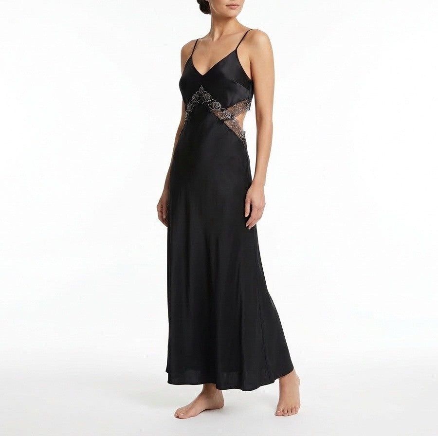 INC International Concepts Nightgown Dress Womens L Lace Trim Spaghetti Strap