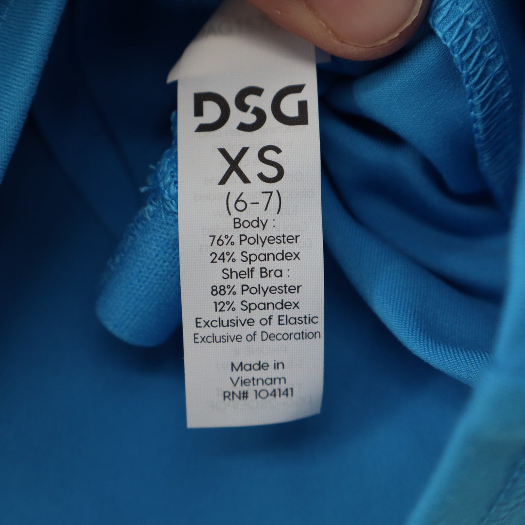 DSG Girls XS 6-7 Momentum Shelf Bra Tank-Bound Aqua Blue UV 50+ Racerback Tank