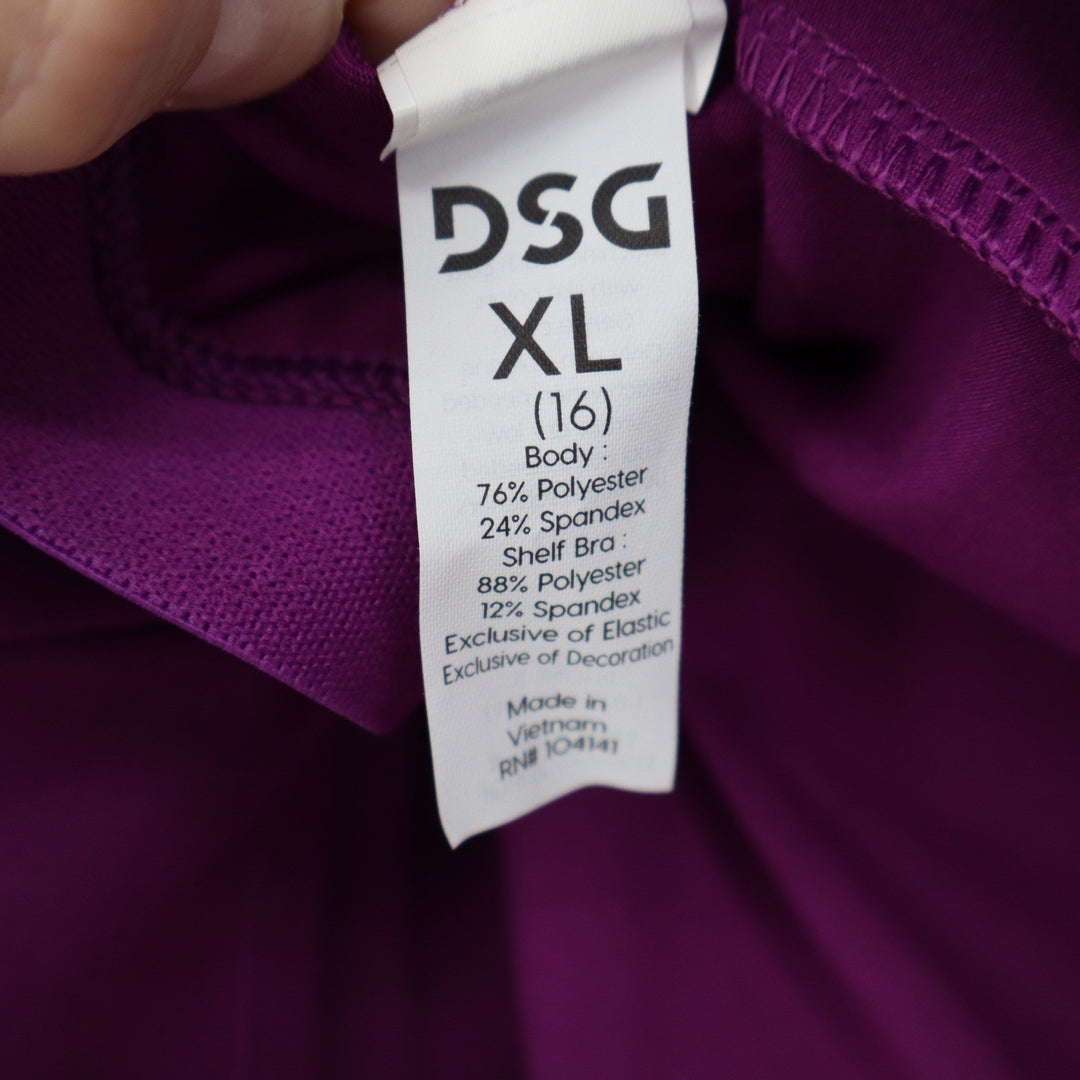 DSG Girls XL Momentum Shelf Bra Tank Top Vibrant Violet Purple Racerback