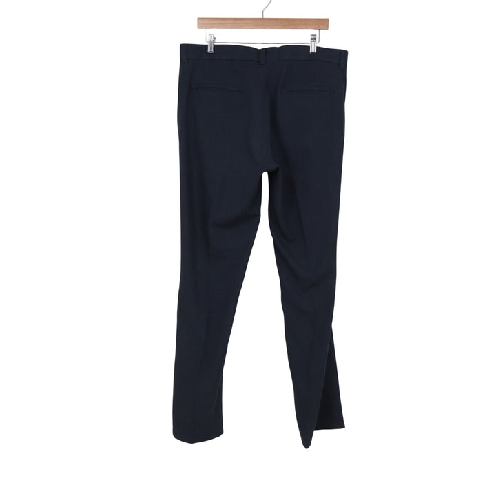 Haggar H26 Mens Dress Pants 36x32 Navy Blue Flat Front Straight Leg Trousers