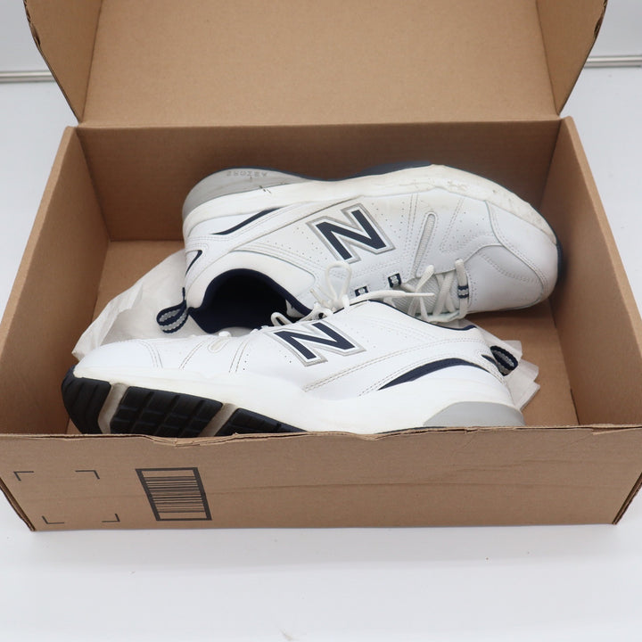 New Balance 608v5 Mens White Navy Leather Training Shoes Size 11 2E