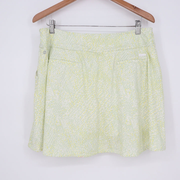 Adidas Golf Skort Womens Large Lime Green White Abstract Print