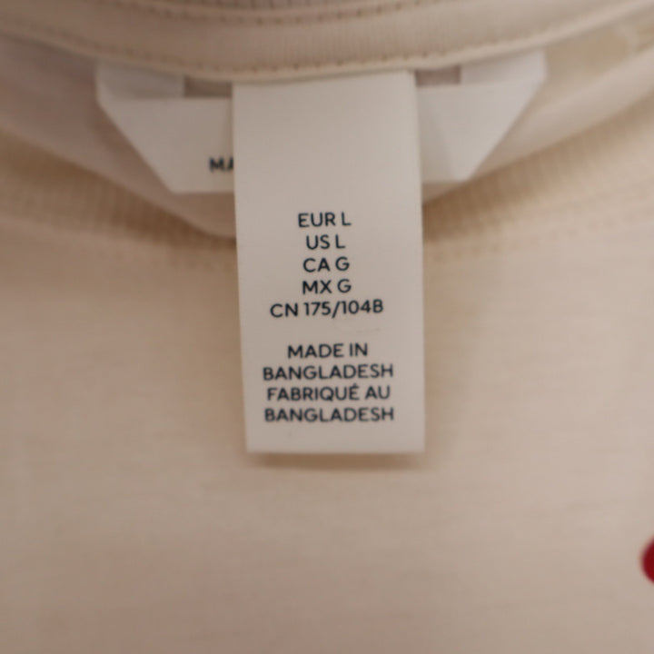H&M Mama Maternity Cream Heart Print Oversized Cotton T-Shirt Size L