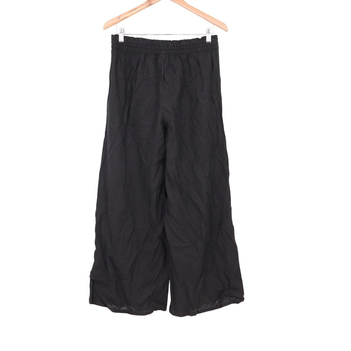 CALIA Womens Pure Black Linen Blend Wide Leg Cover Up Pants Small NWT