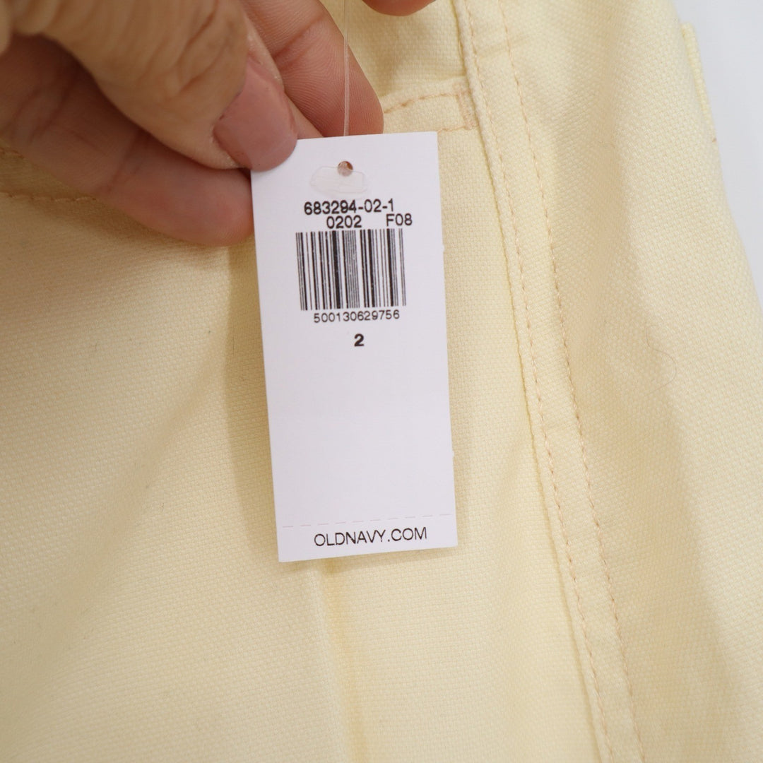 Old Navy Extra High-Rise Wide Leg Pants Cream Off-White Cotton Blend Size 2 NEW