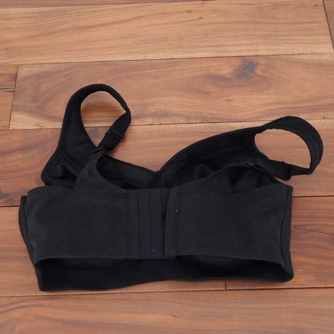 Glamorise MagicLift Seamless Firm Support T Shirt Bra 34F Black Lace Detail