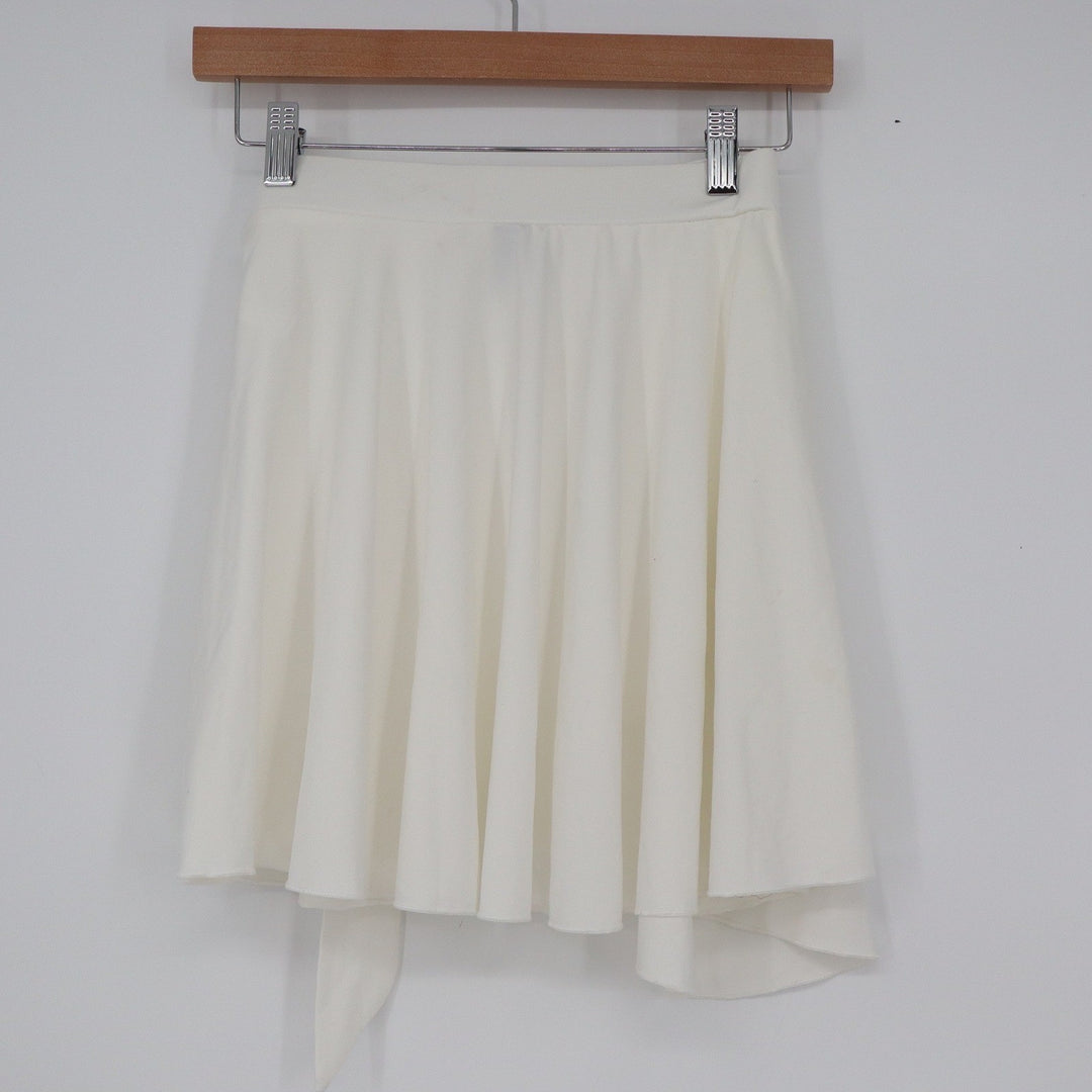 SHEIN Womens White Wrap Tie Waist Mini Skirt XS
