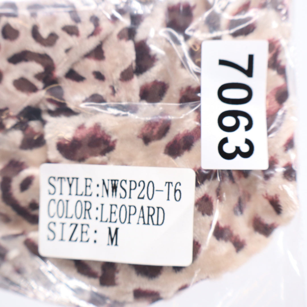 Naked Wardrobe The Statement Leopard Print Crop Top Long Sleeve NWSP20-T6 Medium