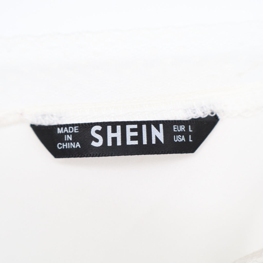 Shein Camisole Top Womens L White Mesh Lined Spaghetti Strap Scoop Neck Pullover