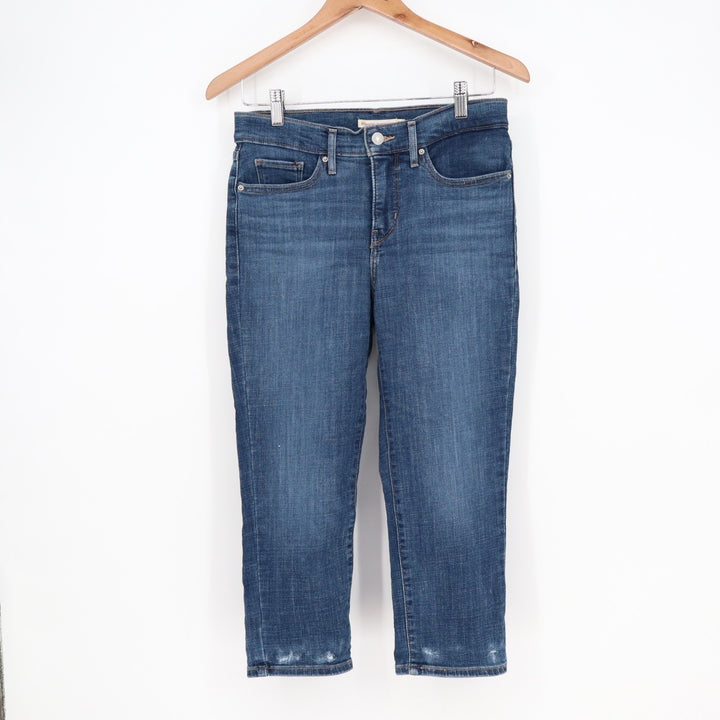 Levi's 311 Shaping Skinny Capri Jeans Womens 28 Blue Whiskered Denim Stretch