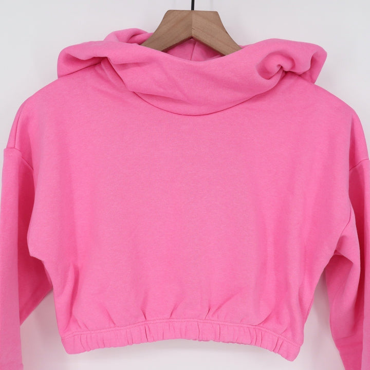 Naked Wardrobe Pink Cropped Hoodie Sweatshirt Small