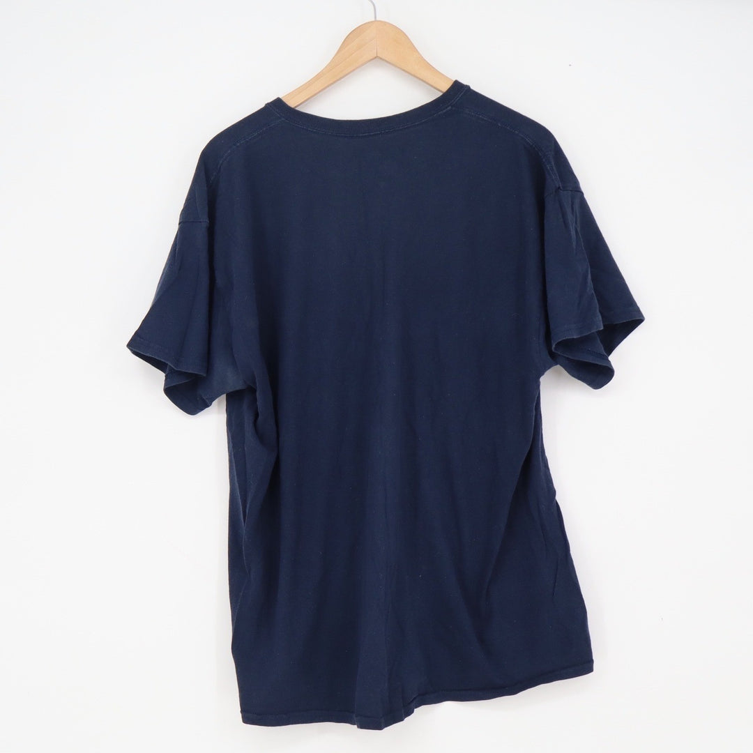 DOM Mens Im Done Peopling Graphic Tee Navy Blue Mountain Sunset XL
