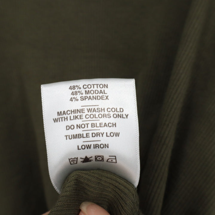 American Giant Luxe Rib Womens Large Olive Green V-Notch Long Sleeve Pullover